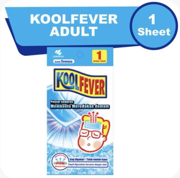 Kool Fever Dewasa - Plester Kompres Membantu Meredakan Demam - Koolfever Tidak Mudah Lepas - Koolfever Penurun Demam - House Baby ID