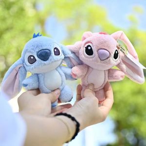 CUTE DIY ขนปุยฟู Lilo Stitch พวงกุญแจผ้ากำมะหยี่ ผ้าฝ้ายพีพี คอเล็กชั่น พวงกุญแจตุ๊กตานางฟ้าตะเข็บ ถุงแขวนกระเป๋า การ์ตูนลายการ์ตูน พวงกุญแจอะนิเมะยัดไส้ เด็กๆเด็กๆ