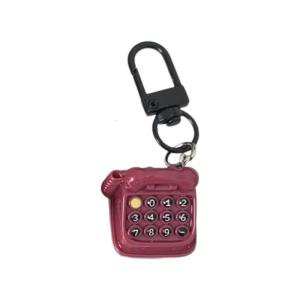 Vintage Design Keychain Retro Resin Miniature Telephone Charm Decorative Hanging Accessory For Bags Keys Gifts