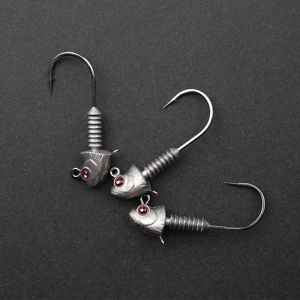 NEXTYOO 15PCS Bạc Đầu Jig móc bơi  loại Độ bền cao Dụng cụ câu cá  Mắt phát sáng Lưỡi câu nước ngọt nước biển Câu Cá