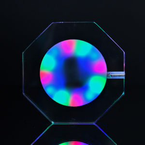 Octagonal LED Drink Coaster Rechargeable Light Up Cup Holder Acrylic Luminous Coasters with Touch Control 3 Modes for Bar Party Club Wedding Drinkware Accessories