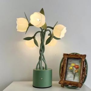 Sacesr Touch Sensing Lily Valley Lamp Bedroom Desk Lamps Decorative Night Lamps Atmosphere Styling Bedside Lights Home Decorations 9R3H1
