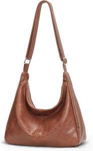 Womens Casual Wandering Bag  Brown Leather Shoulder Bag Daily Wallet Casual fashion Versatile Daily Commuter Bag