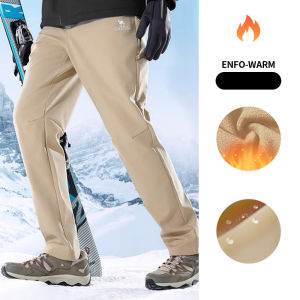 Lạc Đà nam chống thấm nước quần vải mềm lông cừu địa cực quần đi bộ đường dài mùa đông