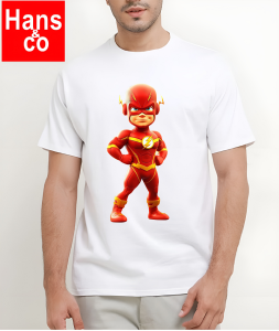 Kaos Pria Wanita Gambar 3D Premium Katun 24s Baby Flash H0572  By Hans & Co