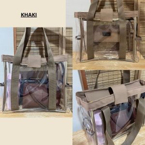 ZIA Transparent PVC Clear Travel Shoulder Bag Thick Plastic With Zipper