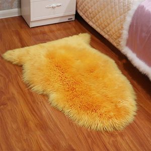 SEEDING Imitation Wool Washable Non Slip Long Hair Carpet Fluffy Shaggy Bedroom Mats Sheepskin Rug Faux Fur Soft Rugs