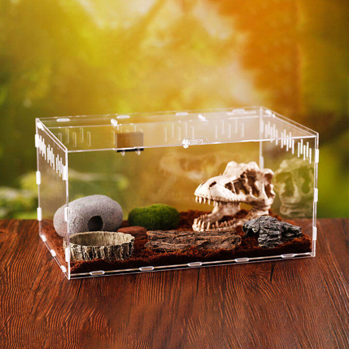 【HOMP】Reptile Feeding Box, Transparent Acrylic Reptile Breeding Box ...