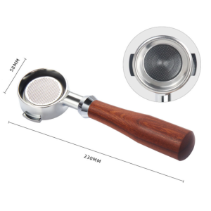 Tay pha cà phê Espresso cầm tay không đáy dùng cho máy chuẩn E61 đường kính 58mm