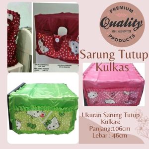 PROMO SARUNG / TAPLAK KULKAS COVER BAHAN SATEN KARAKTER HELLO KITTY - DORAEMON -BUNGA JUMBO