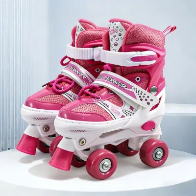 Double row Skate Roller Inline 4 wheel Roller Skating Shoes for Kids Suitable for Beginners