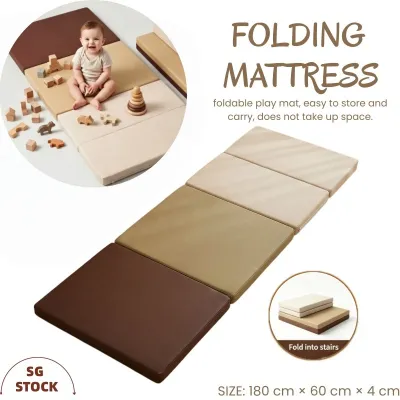 【SG】Play Mat Baby Foam 4cm Thick，Foldable Fall Protection MatNon-Toxic Foam Mats，Quad-Fold Mattress