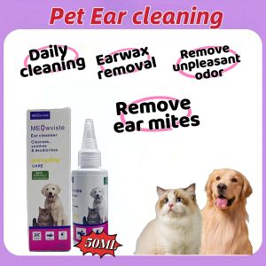 Meowviste 50ml Ear Cleaner for Cats & Dogs - Anti-Fungal Ear Mite & Wax Removal