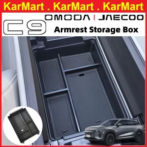 Jaecoo Omoda C9 Car Accessories Armrest Box Storage Central Storage Decoration Coin Card Kotak Organizer Compartments