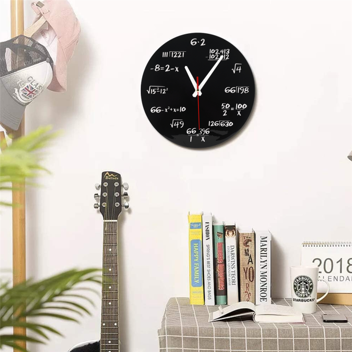 Math Wall Clock , Math Formulas Clock Quiz Clock in Black and White ...