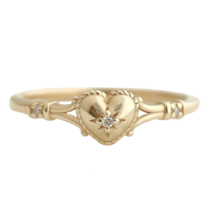 Elegant Heart Shaped Gold Plated Ring For Women Sturdy Alloy Finger Rings Gift Alternative Sizes 5 To 11