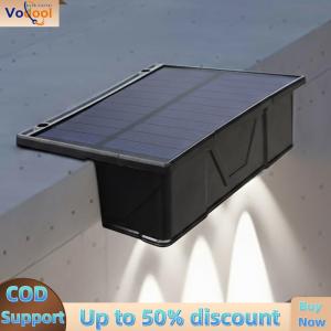 【Vodool Auto Center】 2Pcs 3 LED Solar Garden Light IP65 Waterproof for House Garage Porch Doorway
