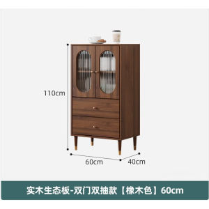 AUREO 【⚡】Mid-Century Style Sideboard Wall-Mounted Wine Cabinet Compact Tea Cabinet Low Storage Cabinet for Living Room Wall