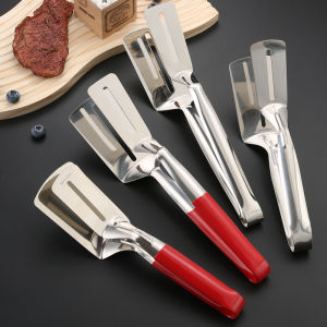 Anti-Scald Stainless Steel Frying Shovel Clip Fried Fish Steak Shovel Fried Food Tongs Spatula Tong Cooking Tools