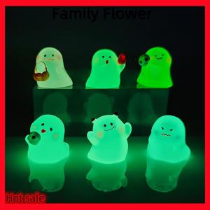 Family Flower Flash Sale Mini Luminous Halloween Ghost Ornament Cartoon Doll Micro Landscape Dollhouse Model Car Interior Home Desktop Decoration