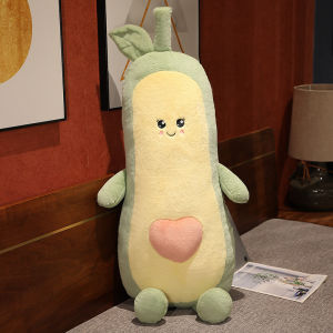 JOJO CASTLE Green Avocado Plush Toy Cartoon Pink Peach Fruit Sleeping Long Pillow Doll Huggable Cushions Lovely Large Pillows Home Decor Kids Gifts for Girlfriend
