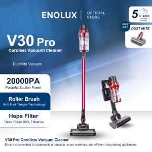 Enolux V50 PRO Cordless Vacuum Cleaner – Powerful Suction | Anti-Dust Mite | For Home Car & Office