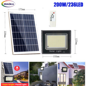 MIAOKA Solar Led Outdoor Light 200W/236LED 400W/498LED 600W/700LED  Solar Light High Quality Waterproof  High Brightness Solar Spotlight with Remote Control Apply to Garden Courtyard