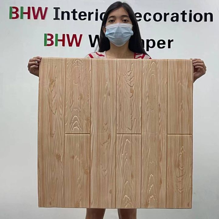 BHW Wallpaper Big Size 70cm*70 cm XPE 3D Wall Foam Sticker Wood
