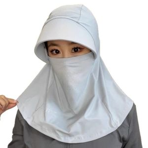 Mũ che nắng thoáng khí bằng lụa băng có mũ chui đầu Khăn choàng mùa hè