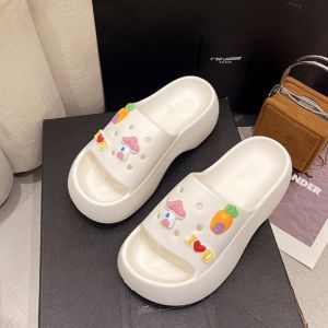 [CLEAR STOCK🇲🇾] 6cm High Heels Womens Korea Ins Style Jibbitz Charms new design EVA Thick Sole Self-DIY Slipper Sandal | Kasut Selipar Perempuan design EVA Sandal