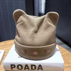 Topi Rajut Hat Knit Bahan Wol Tebal Hangat Gaya Korea Untuk Wanita Kekinian