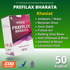 Obat Ambeien Wasir Benjolan Anus Fistula Ani Radang Usus Besar Herbal Prefilax Bharata 100% Asli