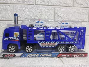 CWVS POLICE TRUCK TOY WITH 4 PIECES MINI POLICE CARS TOY FOR KIDS