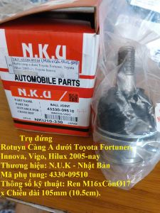 Cặp Rotuyn (Trụ Đứng) Càng A dưới xe Toyota Fortuner Innova Hilux 2005 - Nay Hàng Xịn - Nhập khẩu 100% Chính hãng N.K.U- Nhật bản