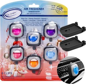 Air Jungles Car Air Freshener Vent Clip 6 Ct with 2 Civic Adapter New Car Scent Compatible with Honda Civic CRV ZRV HRV Integra Long Lasting up to 180 Days Car Odor Eliminator