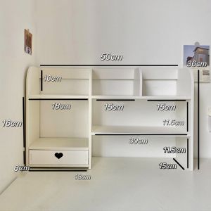 ชั้นวางของและหนังสือหนา ดีไซน์หรู พีวีซีมันเย็น พร้อมลิ้นชักและช่องเก็บของหลายช่อง