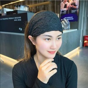 Solid Hollow Flower Headband Hair Hoop Korean Style Lace Hairbands Non Slip Headwear Wide Side Wrap