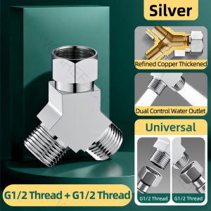 2 Way Tap Splitter Heavy Duty Brass Dual Valve Adapter For Washing Machine And Bidet - HDB Universal Fit