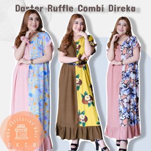 Daster Kekinian Busui Friendley Ruffle Combi by DIREKA