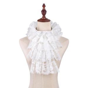 Ren Cổ Xếp Nếp jabot cổ áo ấm trà dressingup cổ áo Đai cổ có thể tháo rời cho lễ hội phục sinh sân khấu biểu diễn