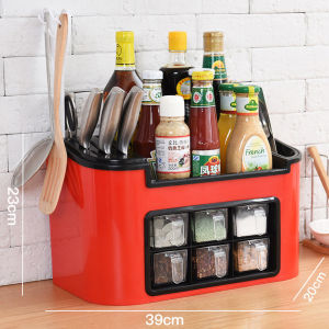 tempat peralatan makan sendok-garpu-sumpit-talenan / rak pisau dapur / rak bumbu dapur 6 sekat