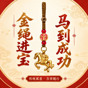 已开光 招财钥匙扣 手机链 礼物 Fortune-Taking Keychain Mobile Phone Chain Gift 加工定制国潮钥匙扣手机链红珠彩莲大吉牌吊坠精致吉祥送礼小挂件