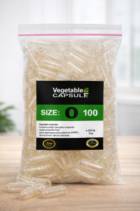 100 pcs Vegetable Capsule Clear Size 0