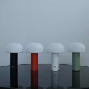 SXH  Popular Mushroom Lamp USB Rechargeable and plug-in touch-control bedside desk ambient night light cozy and eye-small table lamp