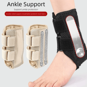 DUENDE Spring Bar/Aluminum Plate Sports Ankle Support Double-sided Support Elastic Adjustable Compression Ankle Sleeve Sports Protective Gear Adult Size Ankle Support Basketball