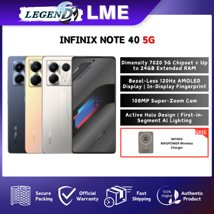 Infinix Note 40 5G (12GB 512GB) 108MP Super Zoom Cam | Dimensity 7020 ...