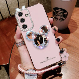 Phone Case For SAMSUNG A56 A36 A16 A55 A35 A25 A15 A05S A24 A54 A34 A14 5G A13 4G A04S A13 5G With Mirror & Short Lanyard