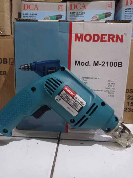 MODERN M2100B Mesin Bor Listrik 10mm Tangan Kayu Besi M-2100B M-2100 B ...