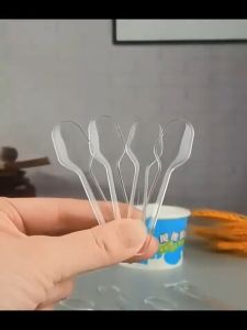 50/100/200PCS Mini Plastic Spoons Disposable Clear Small Spoon for Jelly Ice Cream Dessert Home