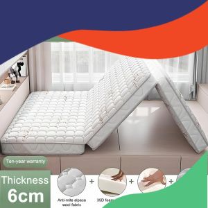 Foldable Mattress Tri Fold Foam Mattress Single 4 Inch Guest Floor Mattress Space Saving Easy Storage Removable Cover